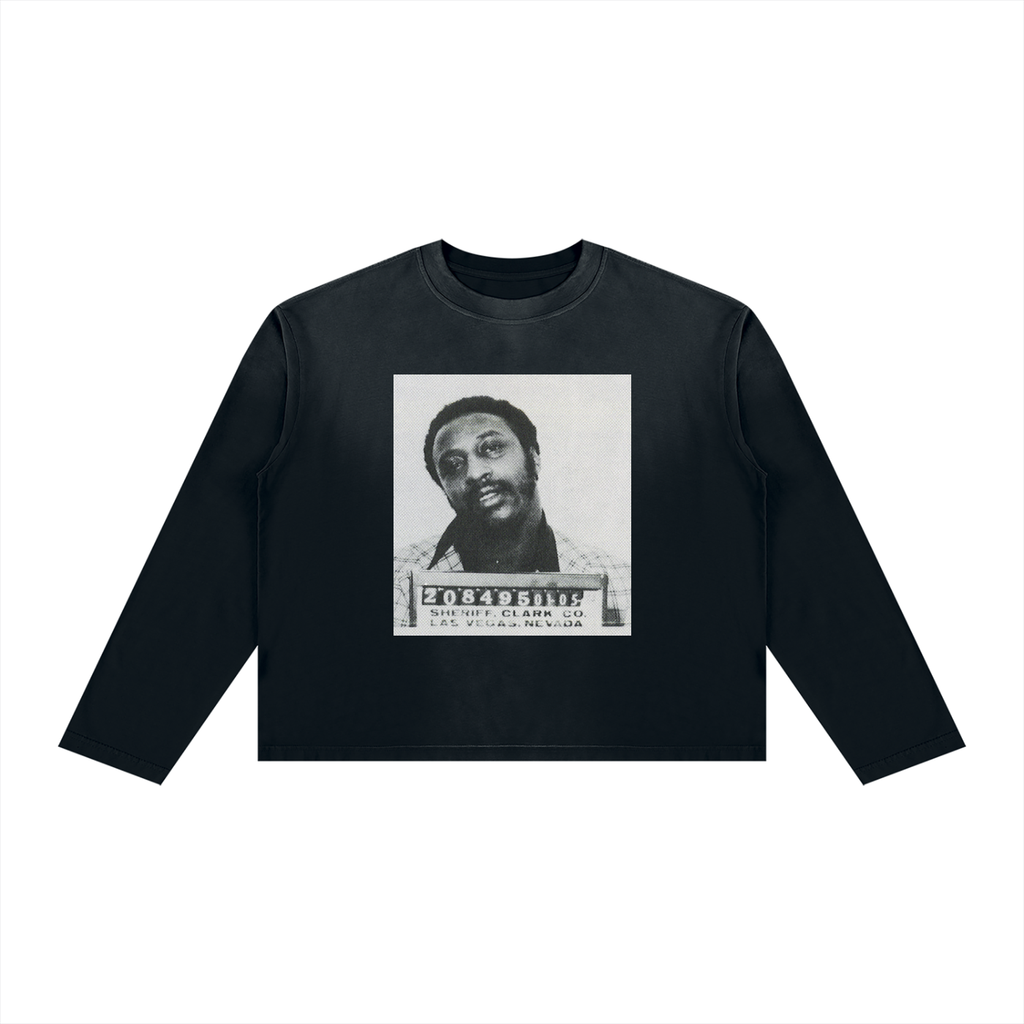 "Catch Me If You Can"Unisex Sunfade Boxy Long Sleeve T-Shirt