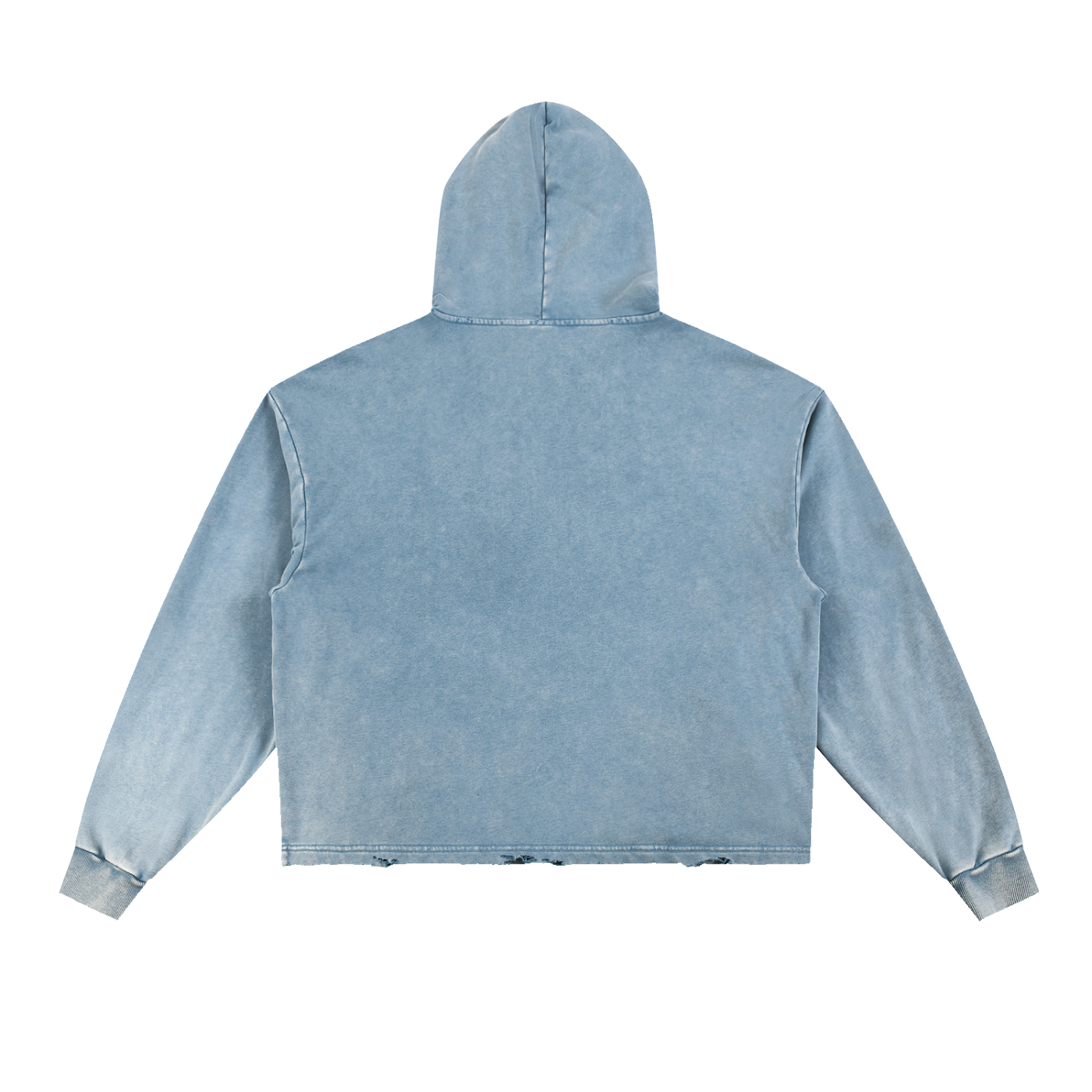 Vintage Washed Frayed-Hem Hoodie