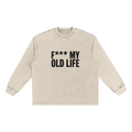 Snow Washed Frayed "FMOL" Long Sleeve T-Shirt