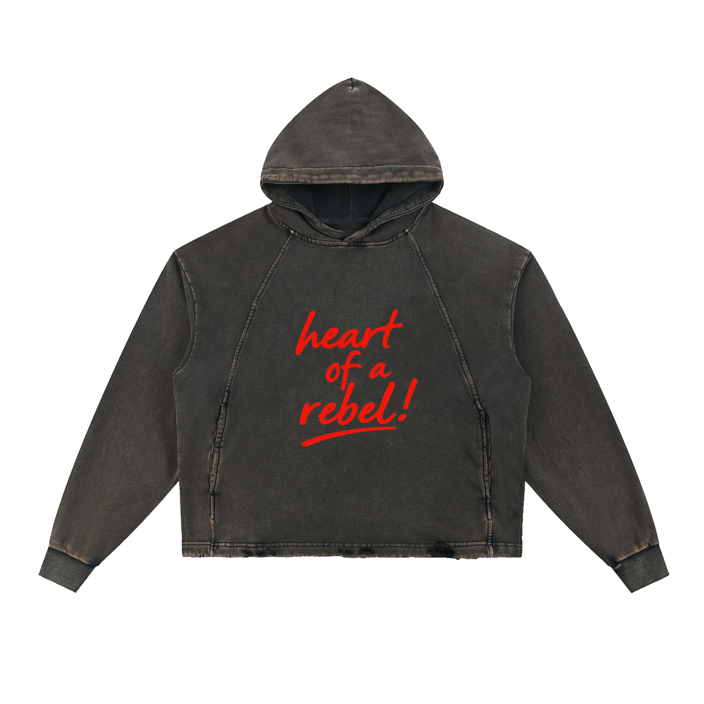 Vintage Washed Frayed-Hem Hoodie