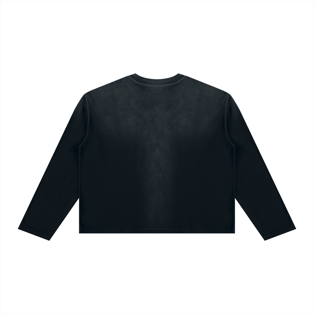 "Catch Me If You Can"Unisex Sunfade Boxy Long Sleeve T-Shirt