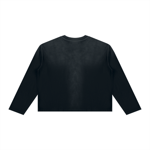 "Catch Me If You Can"Unisex Sunfade Boxy Long Sleeve T-Shirt